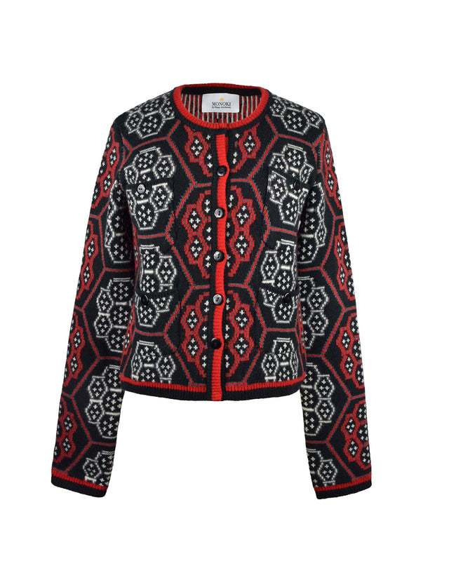 BABY KALE CARDIGAN - RED