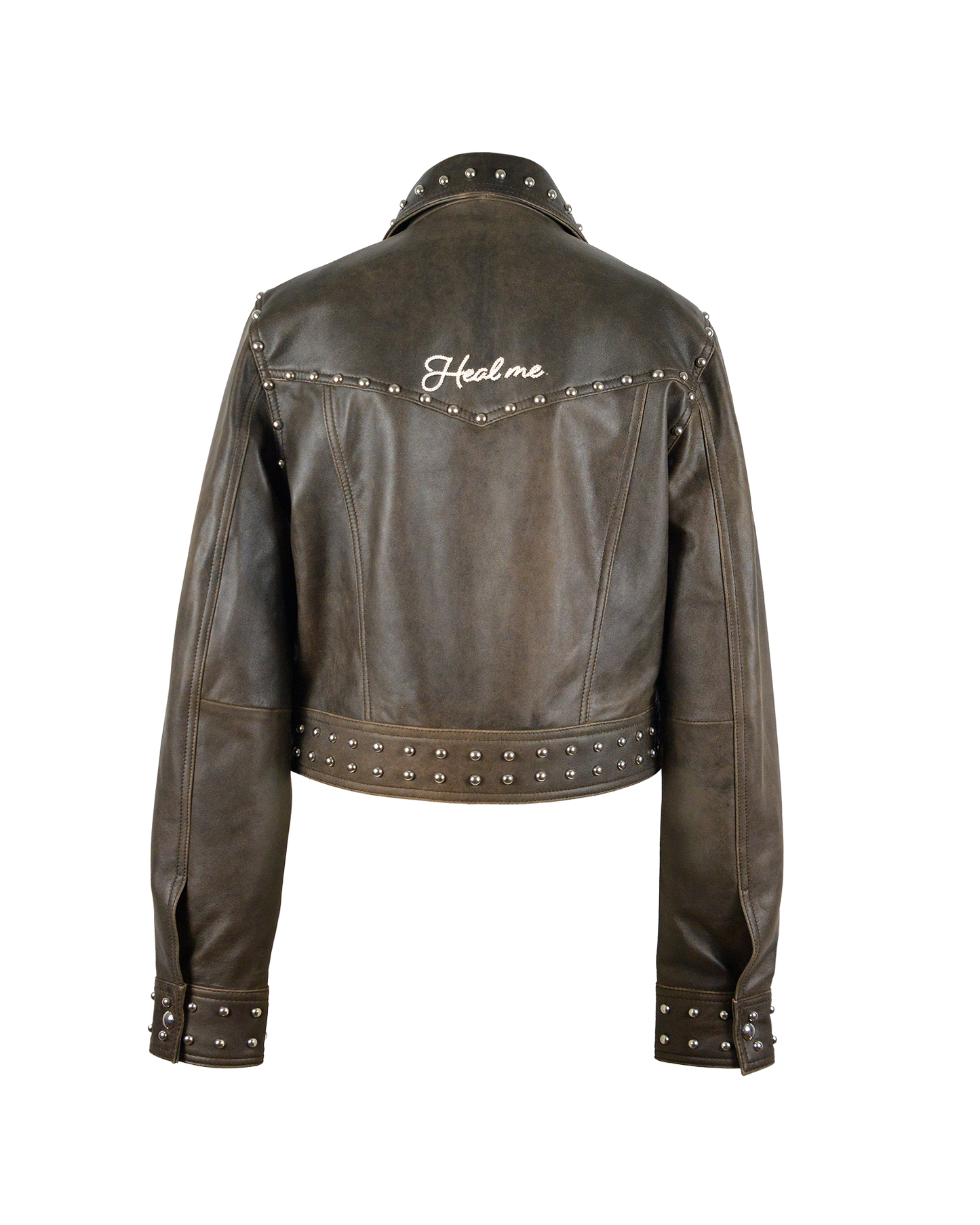STUDS JACKET - BROWN