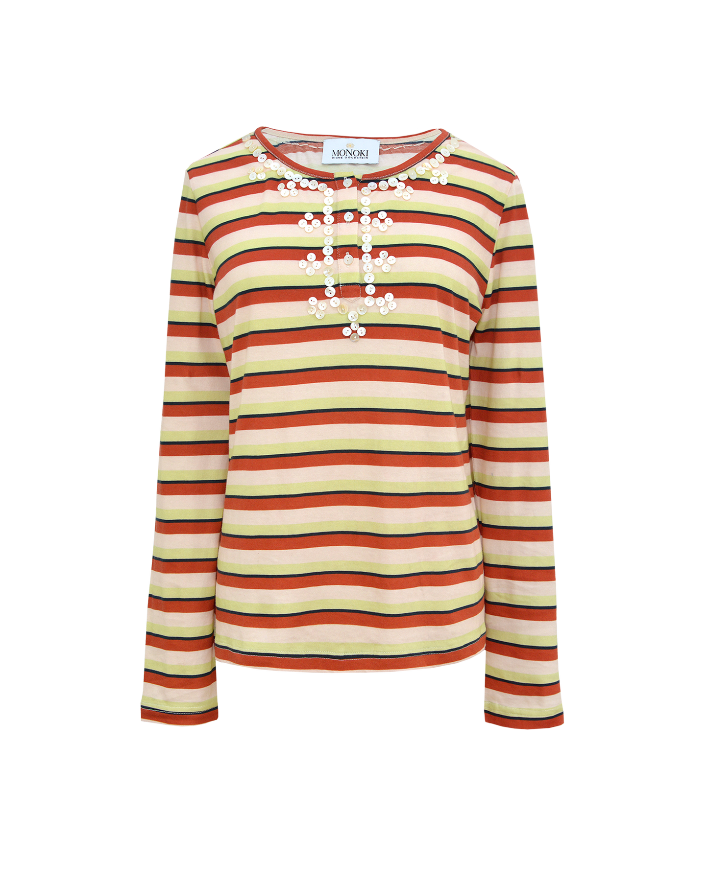 SKIN BUTTONS TEE - GREEN BROWN