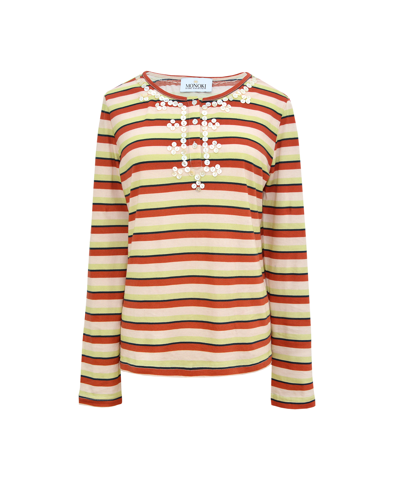 SKIN BUTTONS TEE - GREEN BROWN