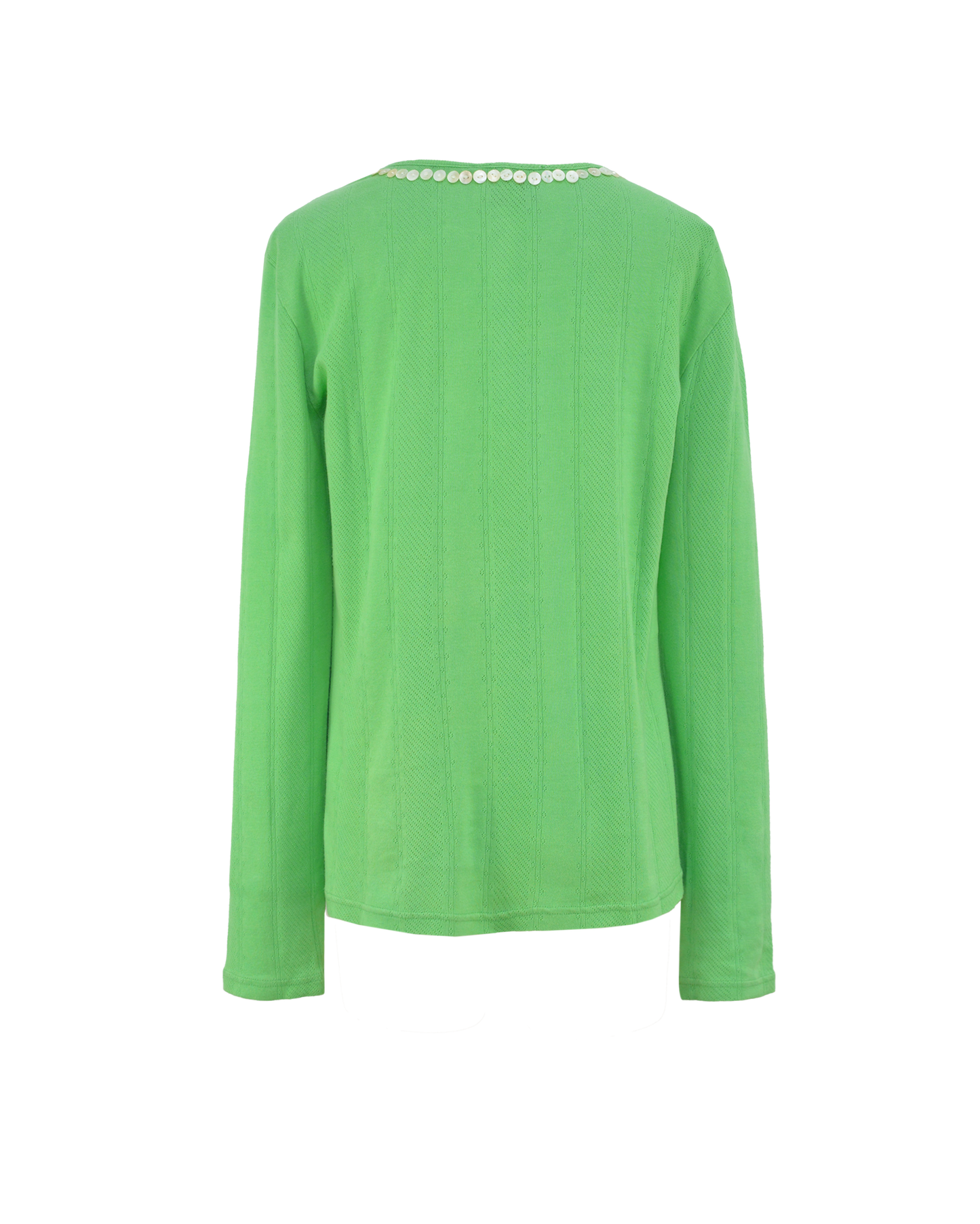 POINTELLE SKIN TEE - GREEN
