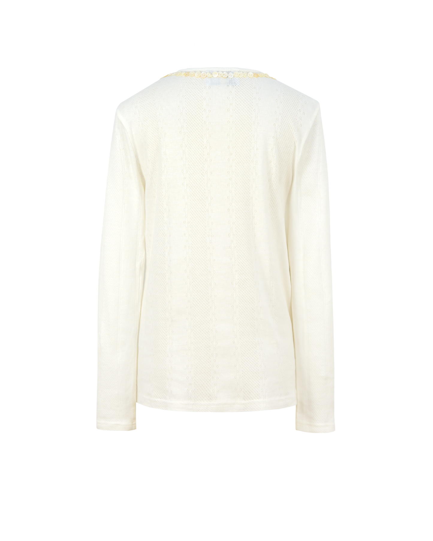 POINTELLE SKIN TEE - WHITE