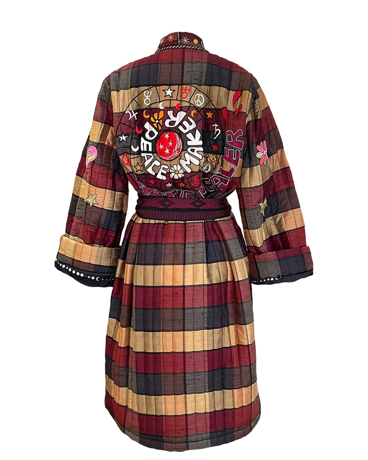 MYSTIC HEALER SILK COAT - BURGUNDY