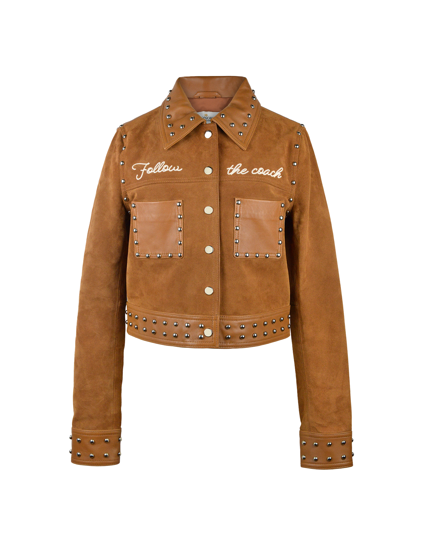 STUDS JACKET - COGNAC