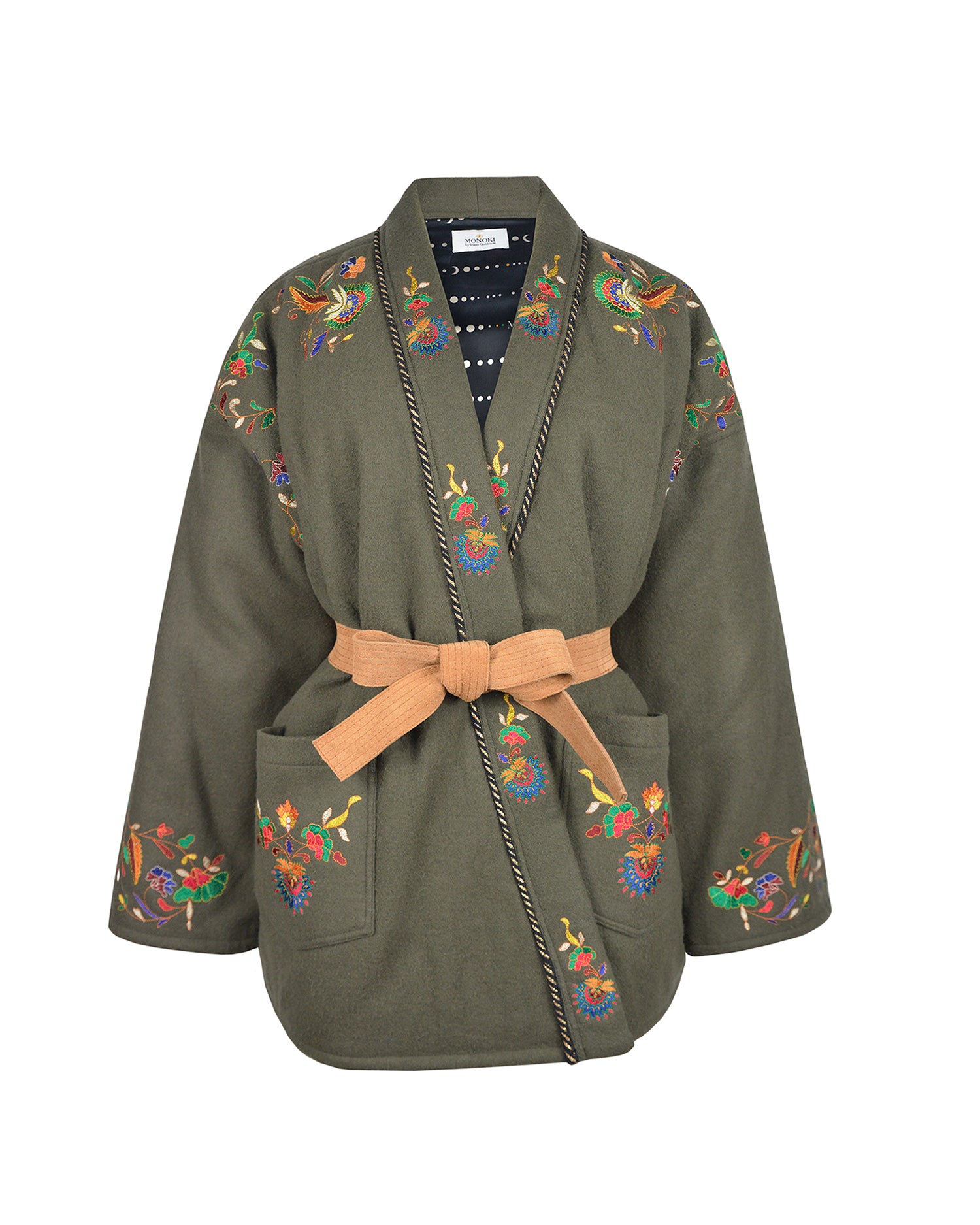 PEACOCK KIMONO - KHAKI