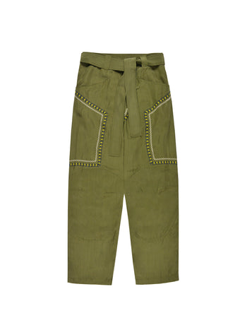 BHUTAN SILK KHAKI PANTS