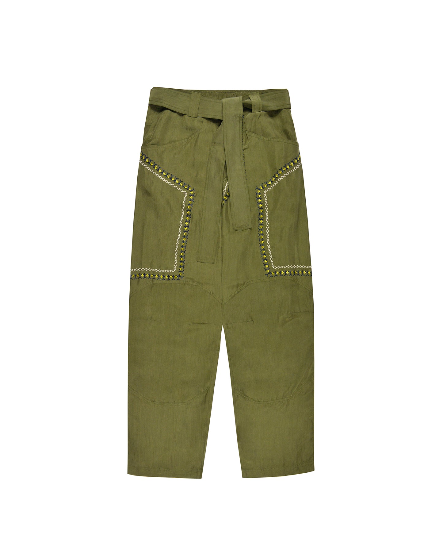 BHUTAN SILK KHAKI PANTS