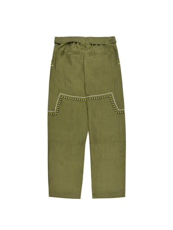 BHUTAN SILK KHAKI PANTS