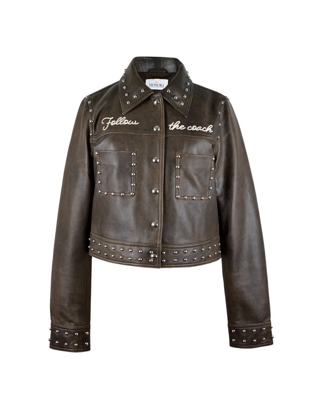 STUDS JACKET - BROWN