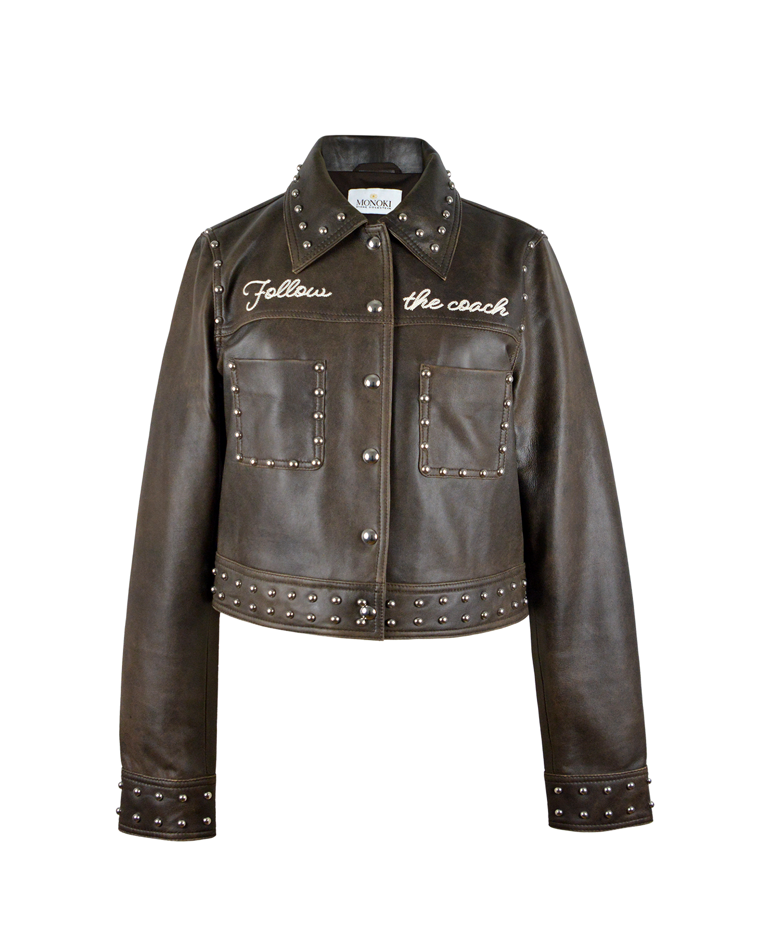 STUDS JACKET - BROWN
