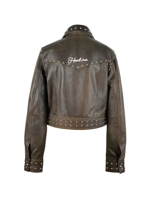 STUDS JACKET - BROWN