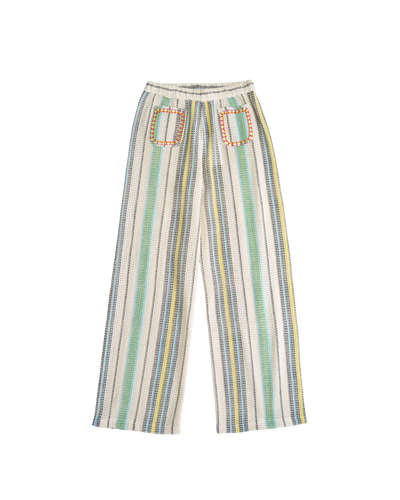 ZUMBA PANTS - ECRU / LIGHT BLUE
