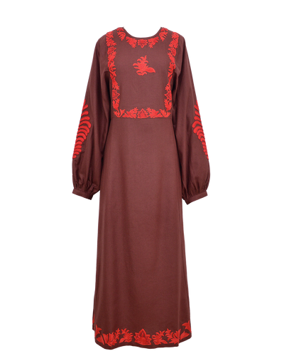 MACHA DRESS - BURGUNDY