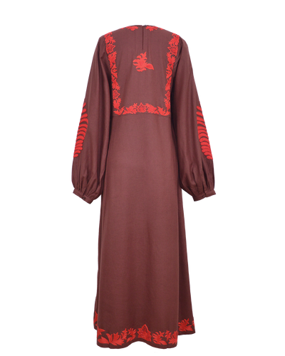 MACHA DRESS - BURGUNDY