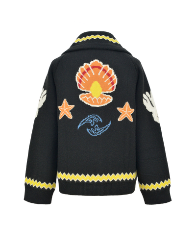 AQUA CARDIGAN - BLACK