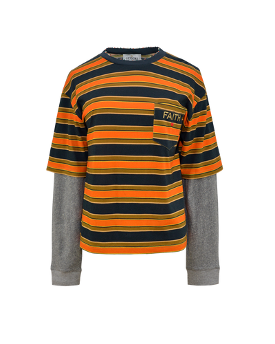 SKATER TEE - ORANGE STRIPES