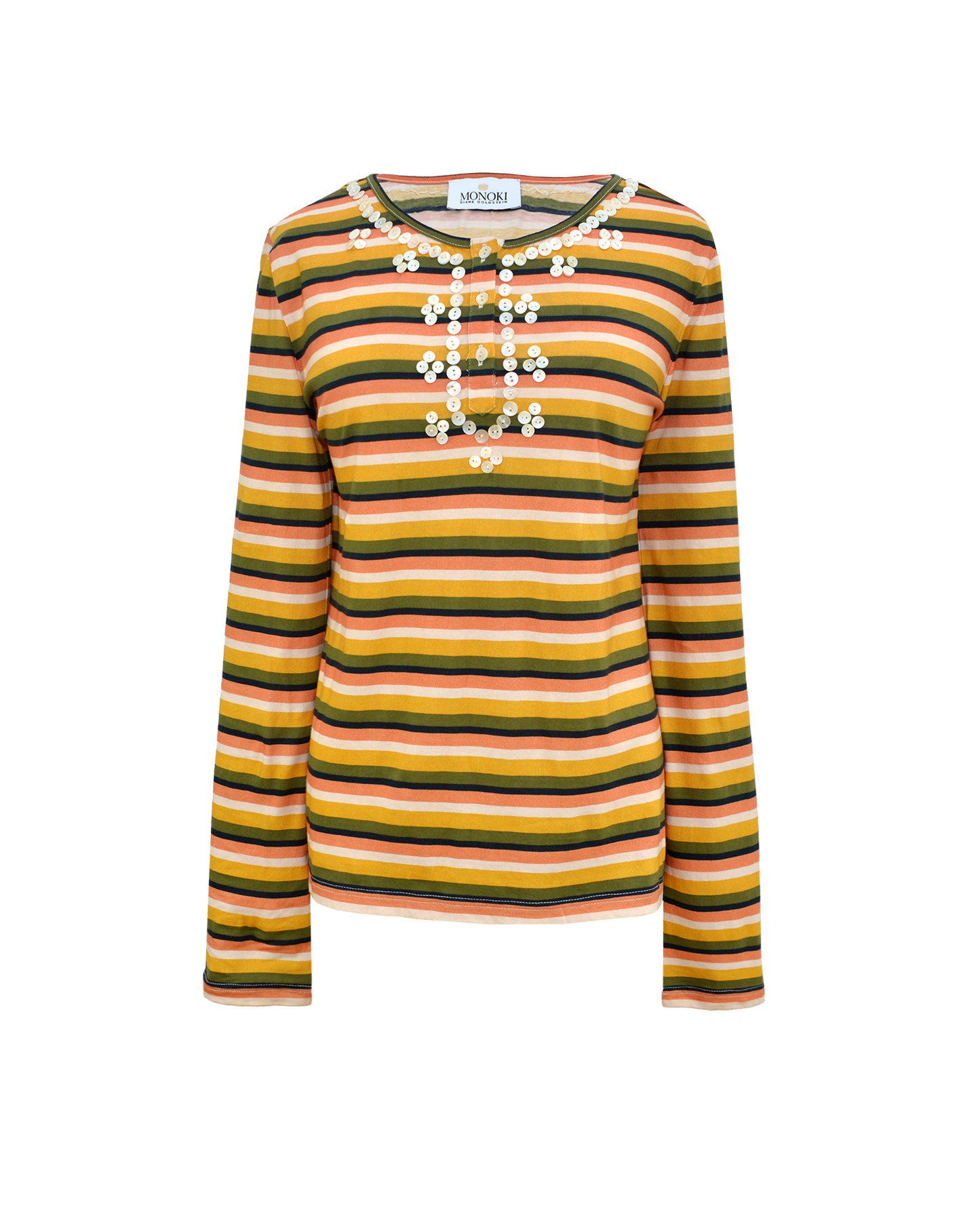 SKIN BUTTONS TEE - YELLOW PINK