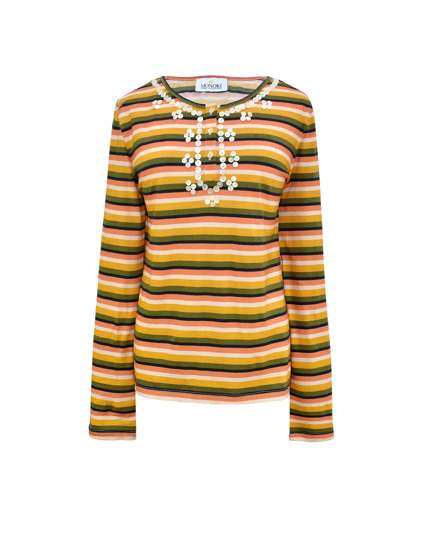 SKIN BUTTONS TEE - YELLOW PINK