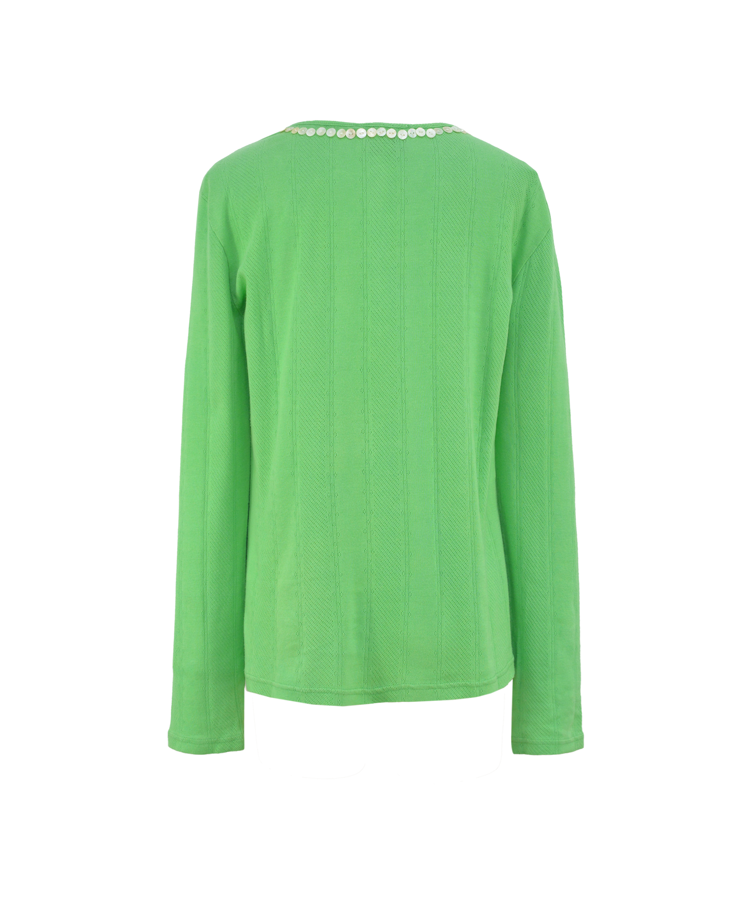 POINTELLE SKIN TEE - GREEN