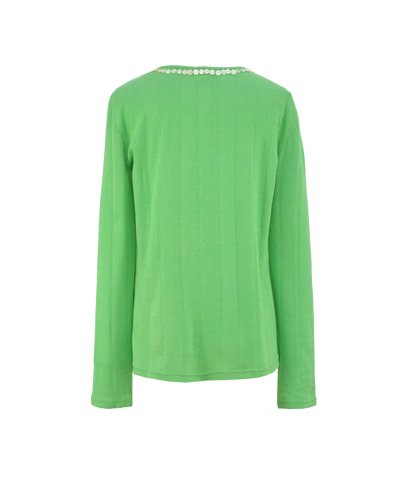 POINTELLE SKIN TEE - GREEN