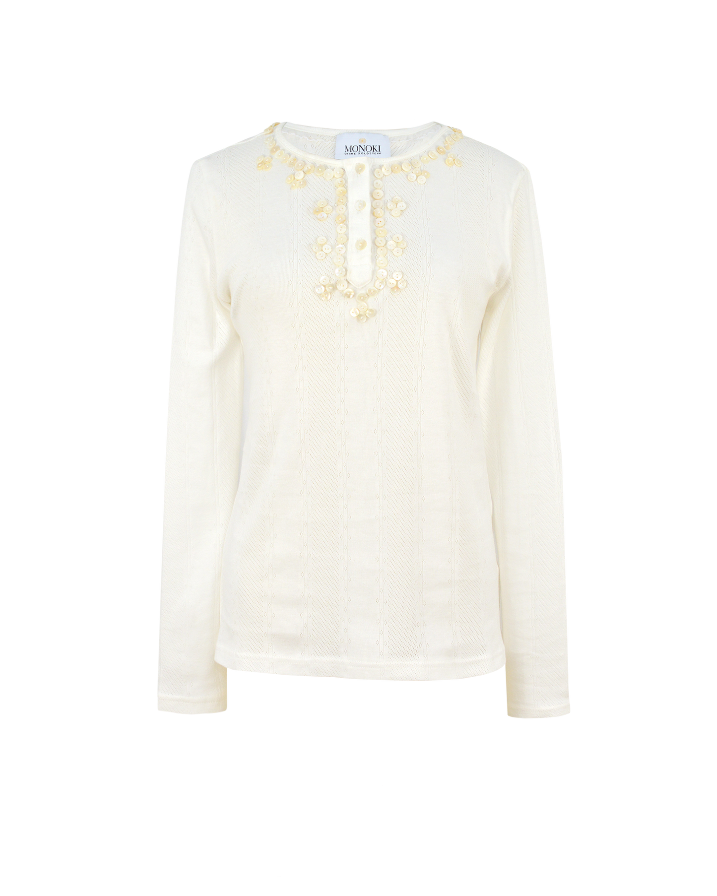 POINTELLE SKIN TEE - WHITE