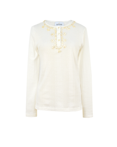 POINTELLE SKIN TEE - WHITE