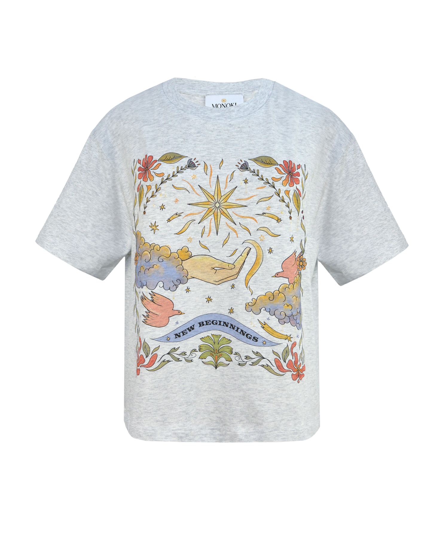NEW BEGINNINGS TEE - GREY
