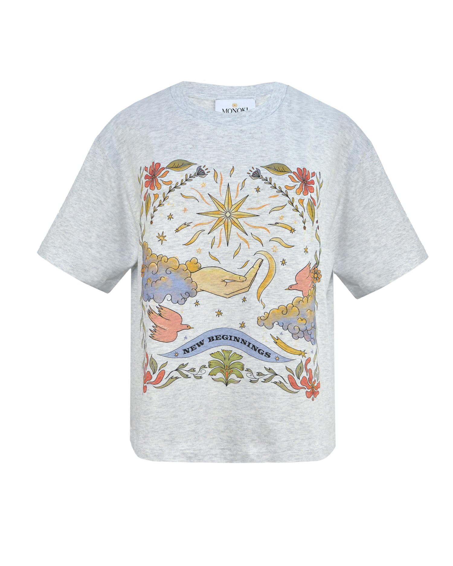 NEW BEGINNINGS TEE - GREY