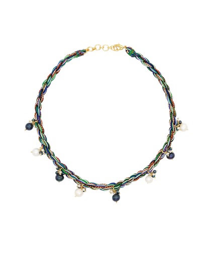 PEARL JAM NECKLACE - BLACK AND WHITE