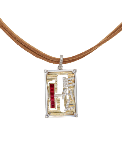 PENDANT HEAL  - RUBIS & DIAMONDS