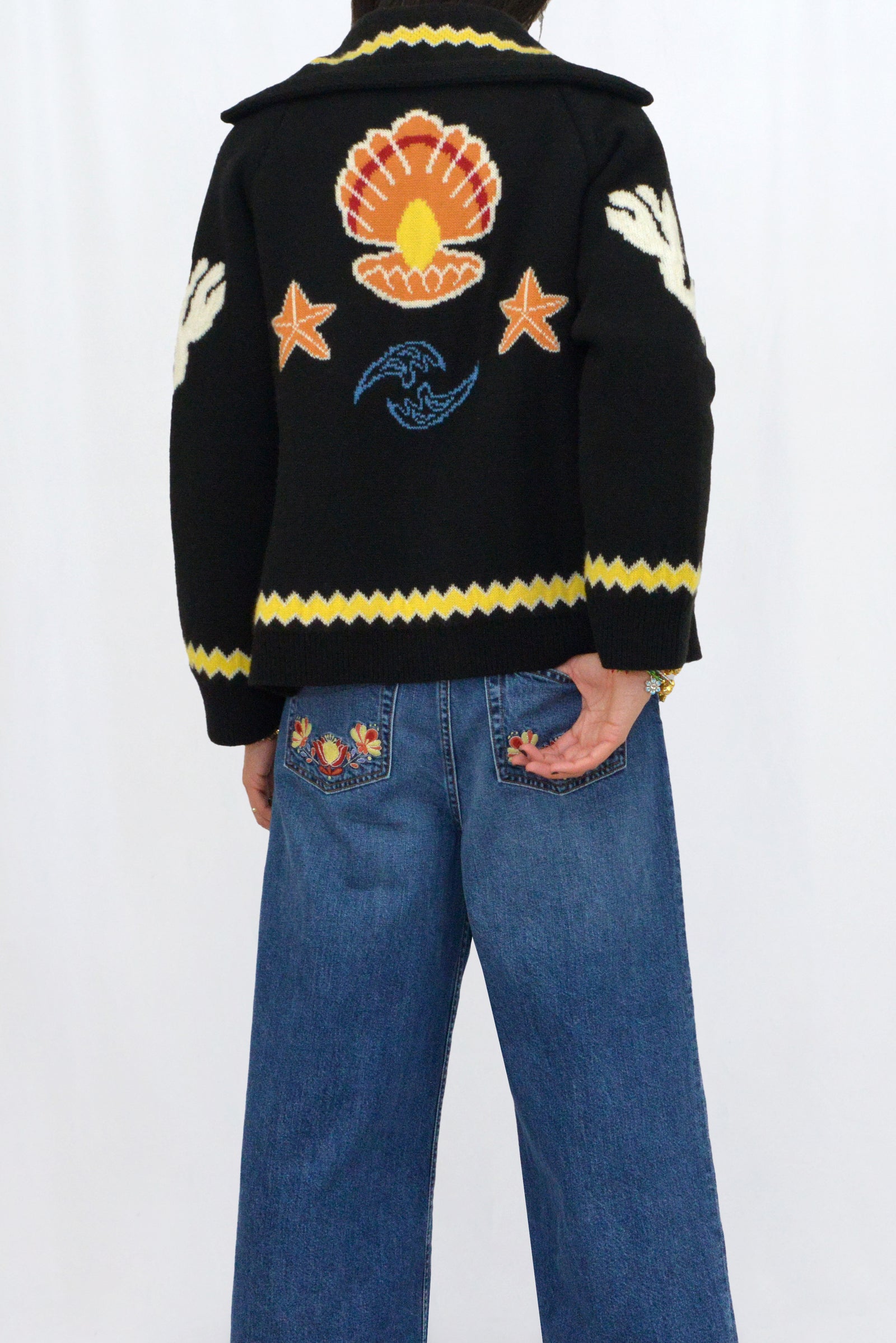 AQUA CARDIGAN - BLACK