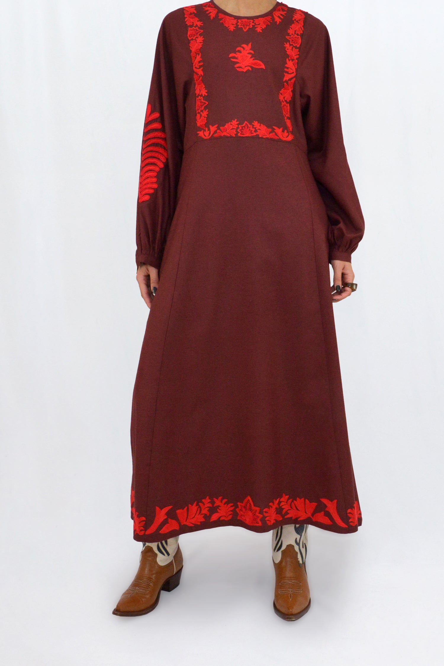 MACHA DRESS - BURGUNDY
