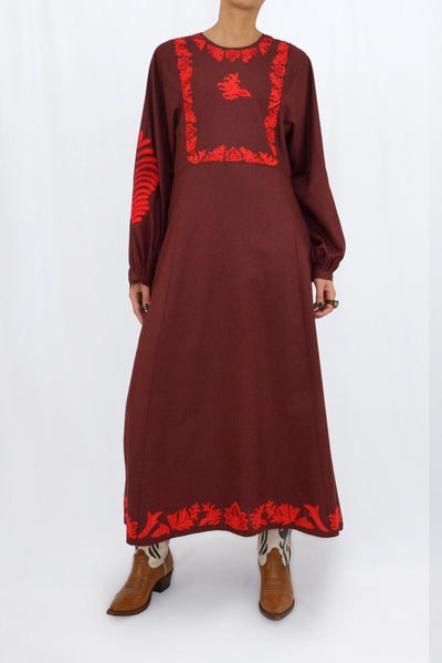 MACHA DRESS - BURGUNDY
