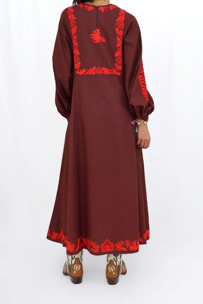 MACHA DRESS - BURGUNDY