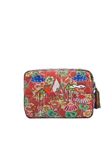 AURA BIG POUCH - TERRACOTA & BLACK