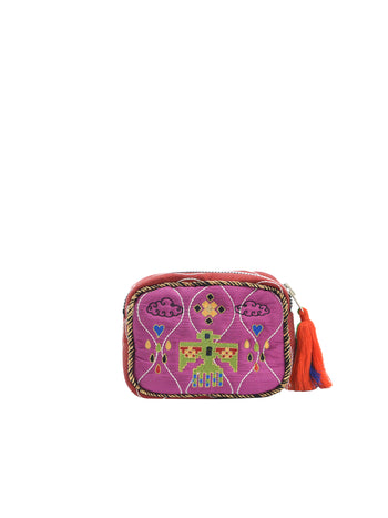 BABY POUCH LOVE IS MEDECINE - BABY PINK & RASPBERRY