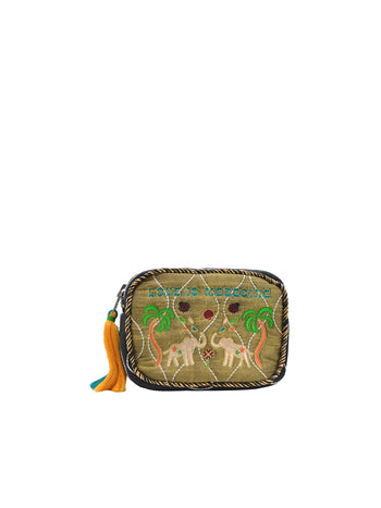 BABY POUCH LOVE IS MEDECINE - YELLOW & KHAKI