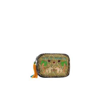 BABY POUCH LOVE IS MEDECINE - YELLOW & KHAKI