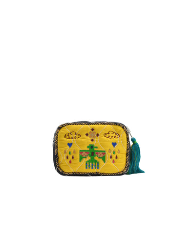 BABY POUCH LOVE IS MEDECINE - YELLOW & KHAKI