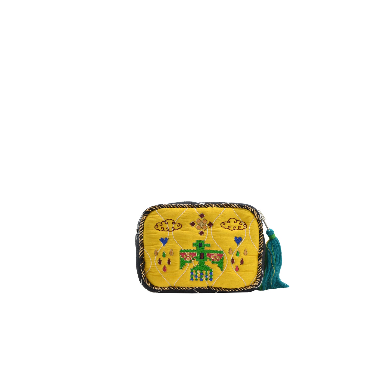BABY POUCH LOVE IS MEDECINE - YELLOW & KHAKI