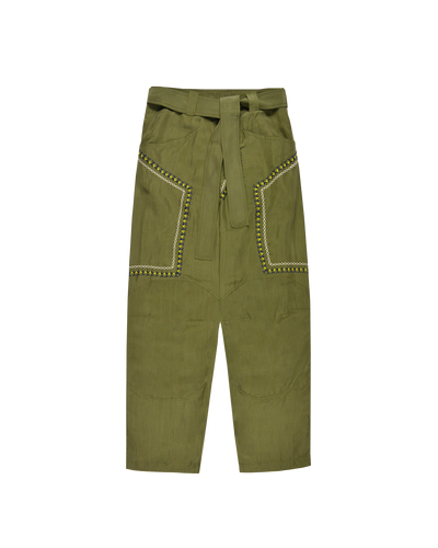 BHUTAN SILK KHAKI PANTS