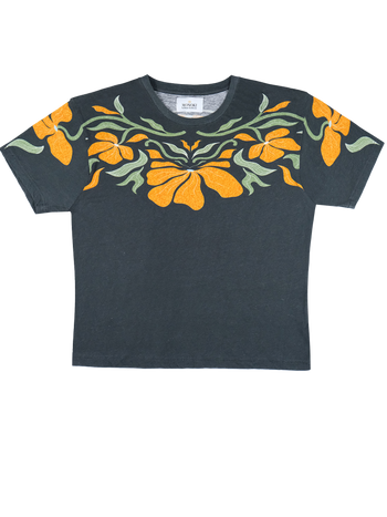 BLOOM TEE SHIRT - ANTHRACITE
