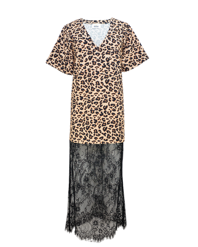 GODDESS DRESS LONG - LEO PRINT