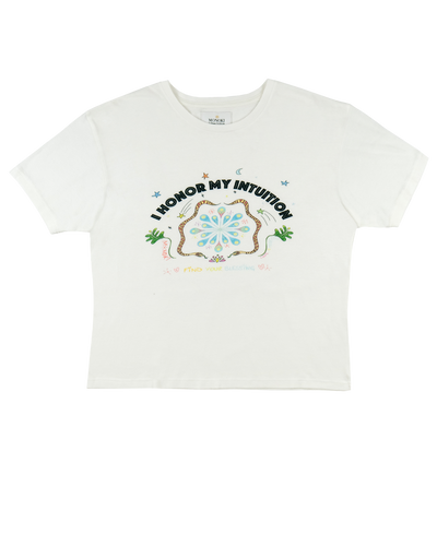 HONOR MY INTUITION TEE SHIRT - OFF WHITE