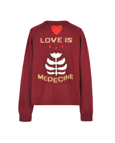 LOVE SWEATER - BURGUNDY