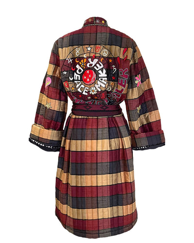 MYSTIC HEALER SILK COAT - BURGUNDY