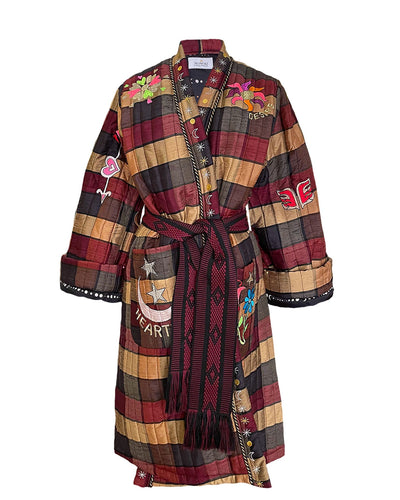 MYSTIC HEALER SILK COAT - BURGUNDY
