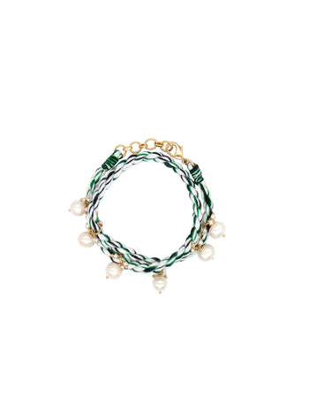 PEARL JAM BRACELET - GREEN WHITE