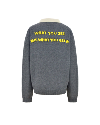 POLO SWEATER - GREY