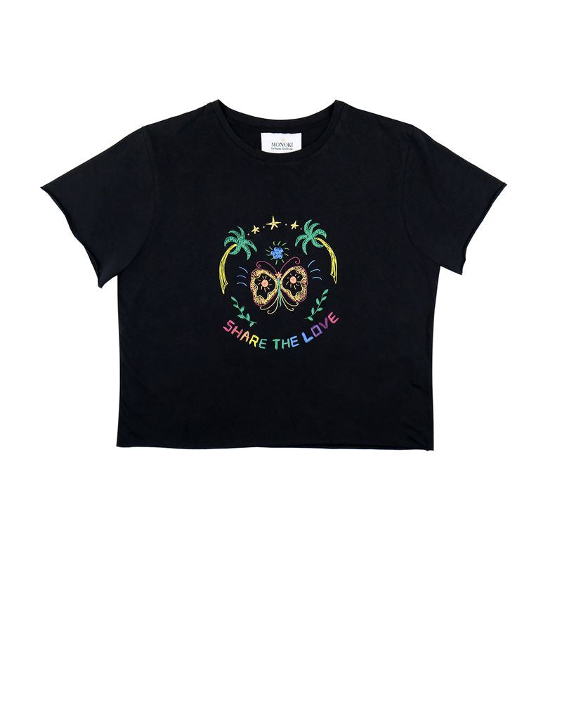 SCRIBBLE SHARE THE LOVE BLACK TEE SHIRT